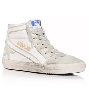 Golden Goose Women’s Grey and White High Top Sneakers Size 37 (US 7/7.5)